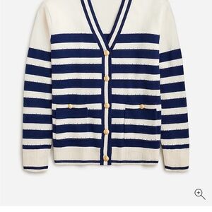 J.Crew cashmere cardigan in sailor stripe, size small